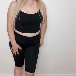 Crop top & bikers shorts set